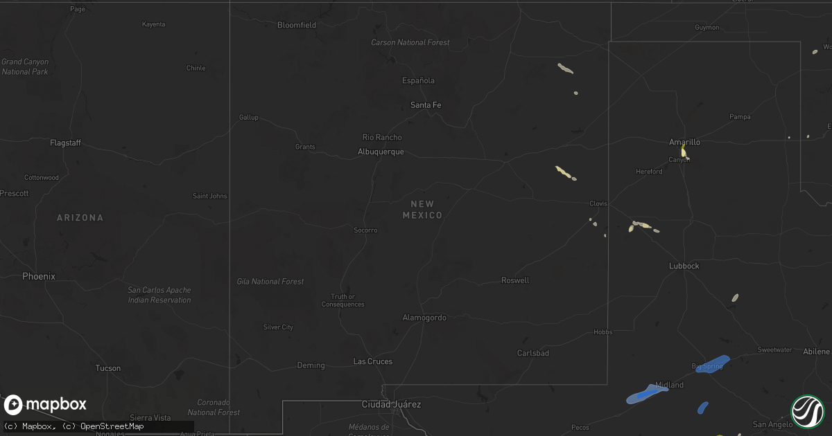 Hail map in New Mexico on October 24, 2025