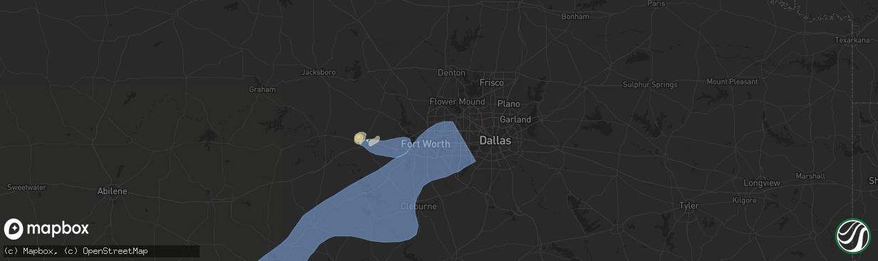 Hail map in North Richland Hills, TX on October 24, 2025