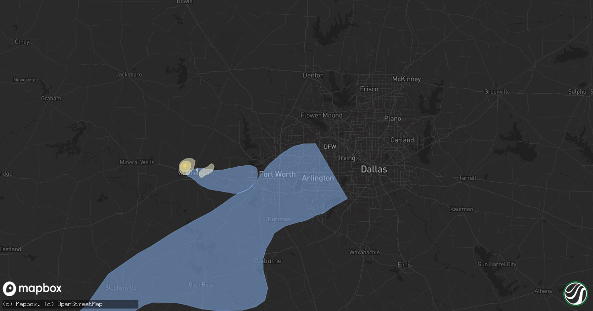 Hail map in North Richland Hills, TX on October 24, 2025