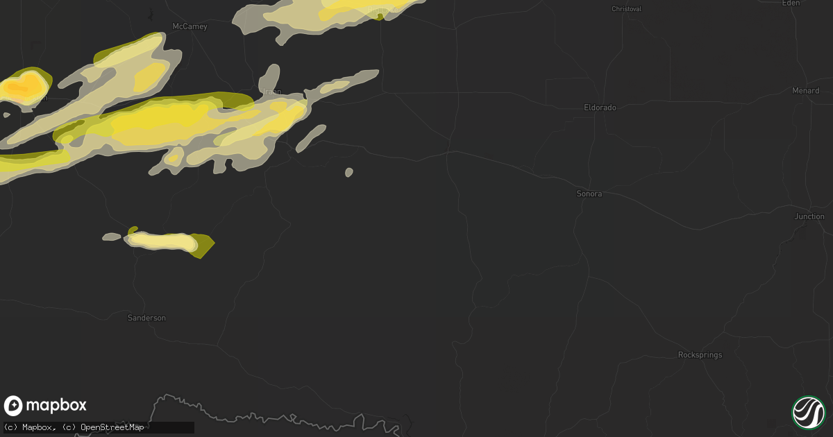 Hail map in Ozona, TX on October 24, 2025