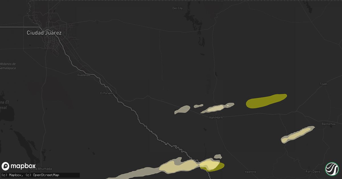 Hail map in Sierra Blanca, TX on October 24, 2025