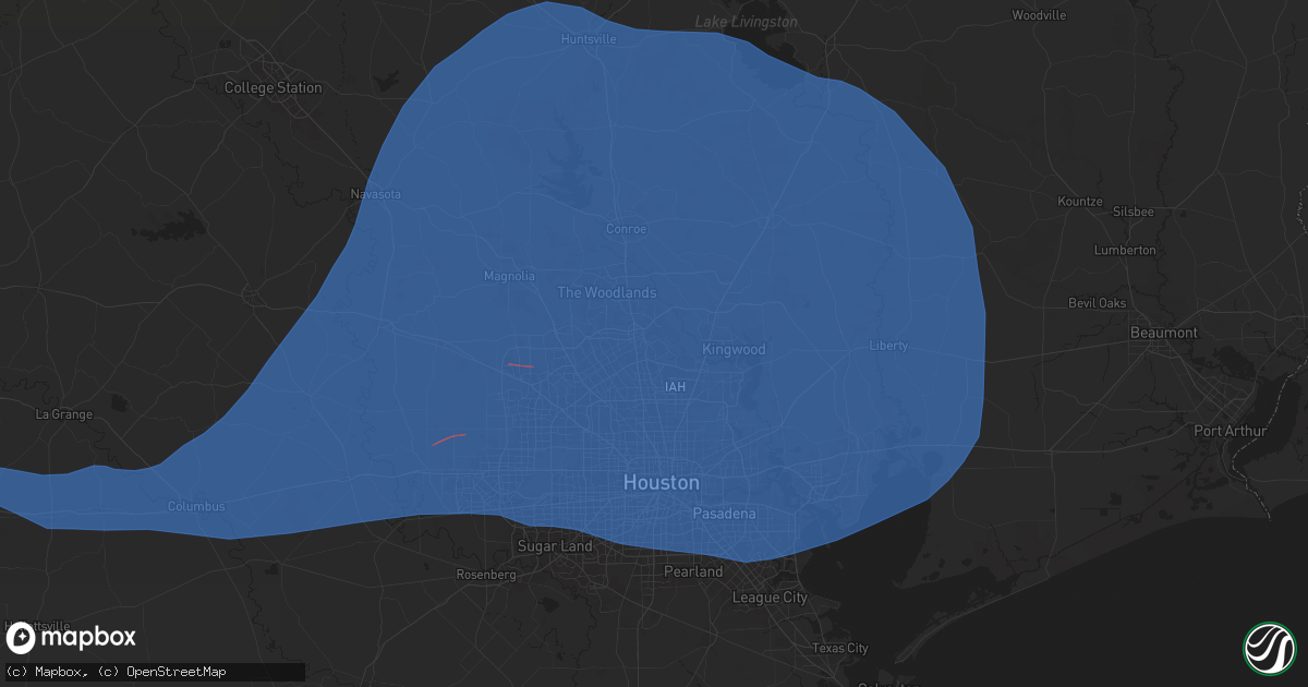 Hail map in Spring, TX on October 24, 2025