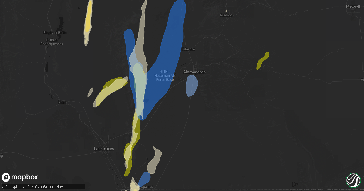 Hail map in Alamogordo, NM on October 24, 2026