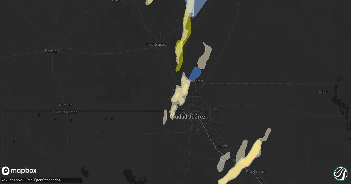 Hail map in Canutillo, TX on October 24, 2026
