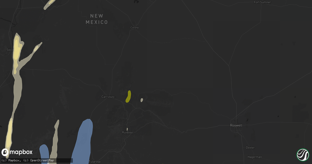 Hail map in Capitan, NM on October 24, 2026
