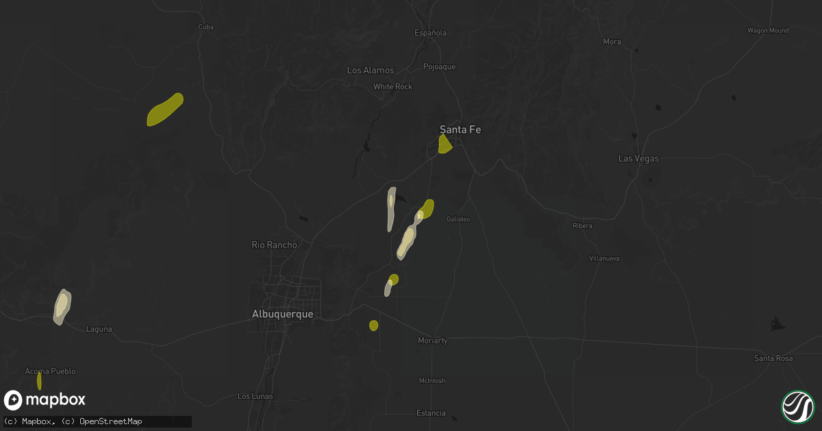 Hail map in Cerrillos, NM on October 24, 2026