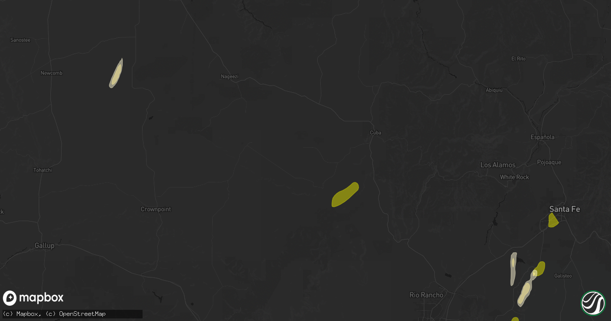 Hail map in Cuba, NM on October 24, 2026