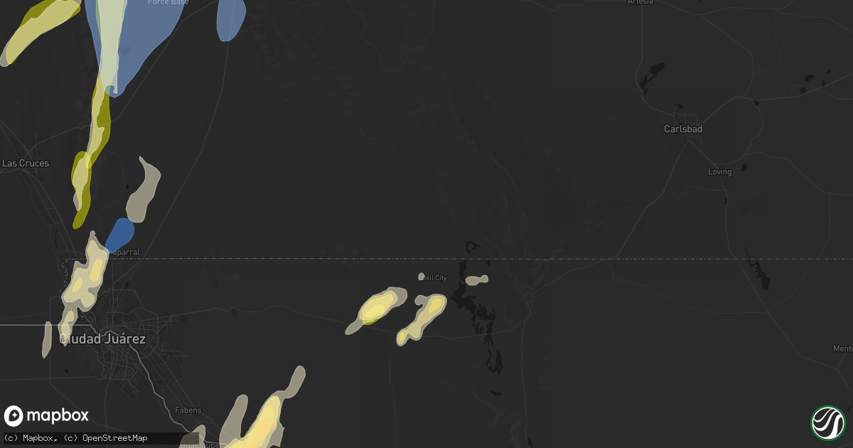 Hail map in Dell City, TX on October 24, 2026