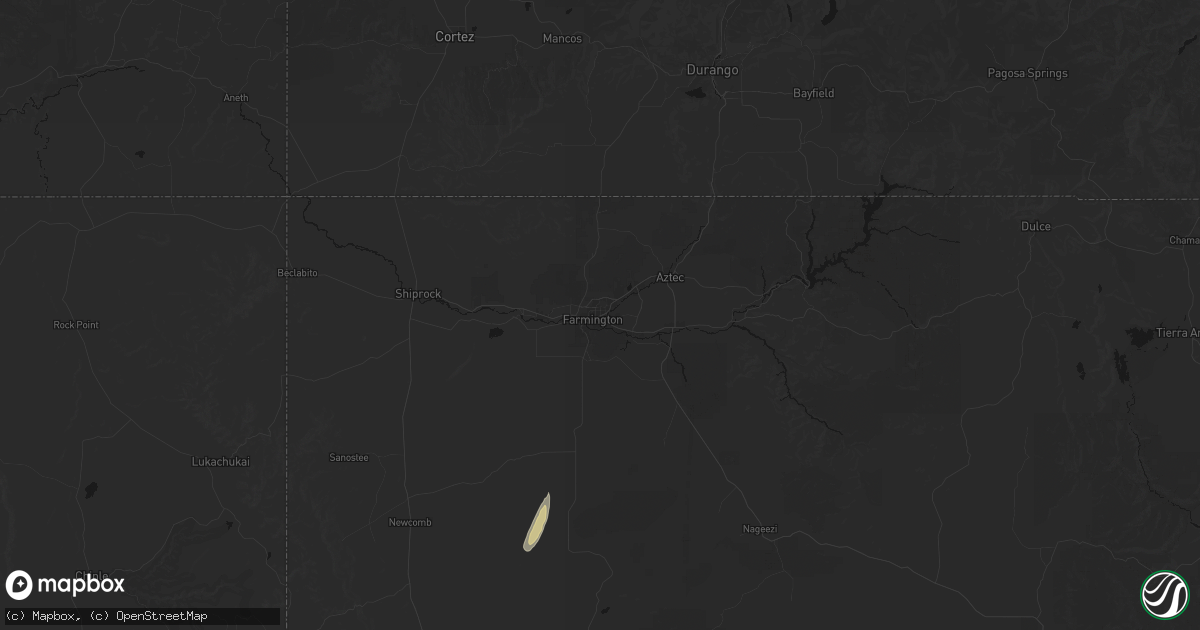 Hail map in Farmington, NM on October 24, 2026