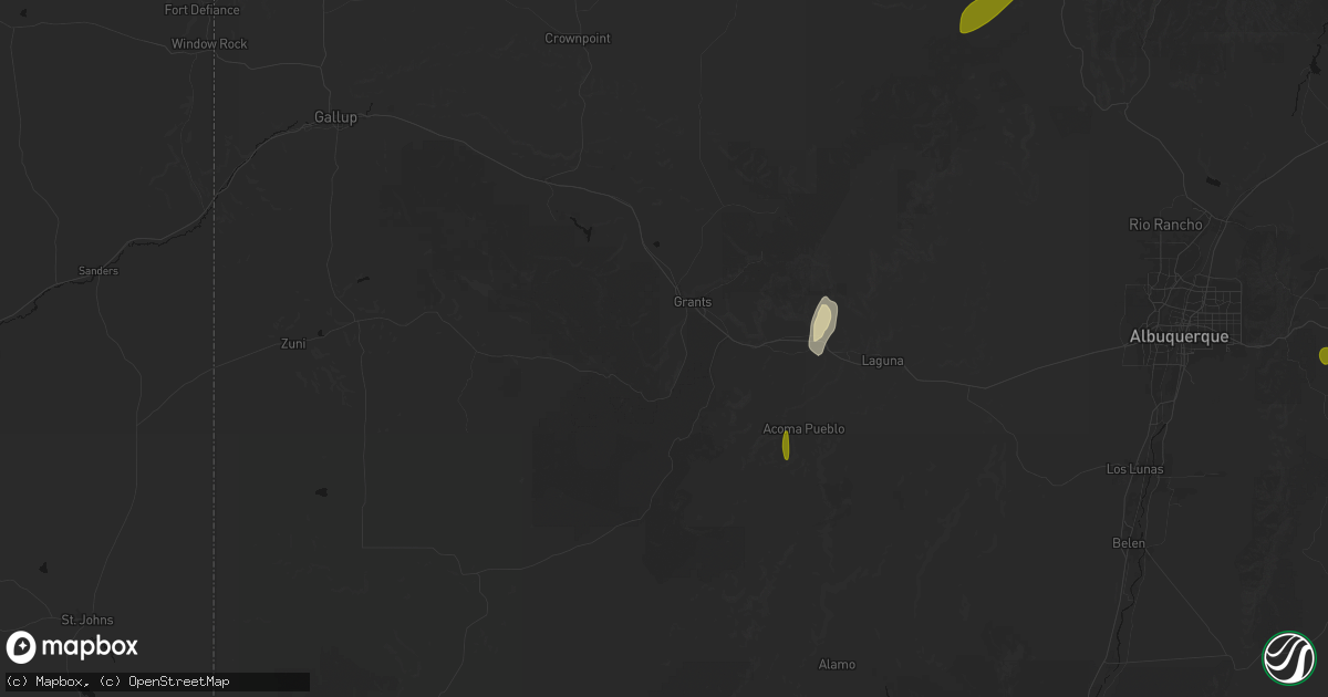 Hail map in Grants, NM on October 24, 2026