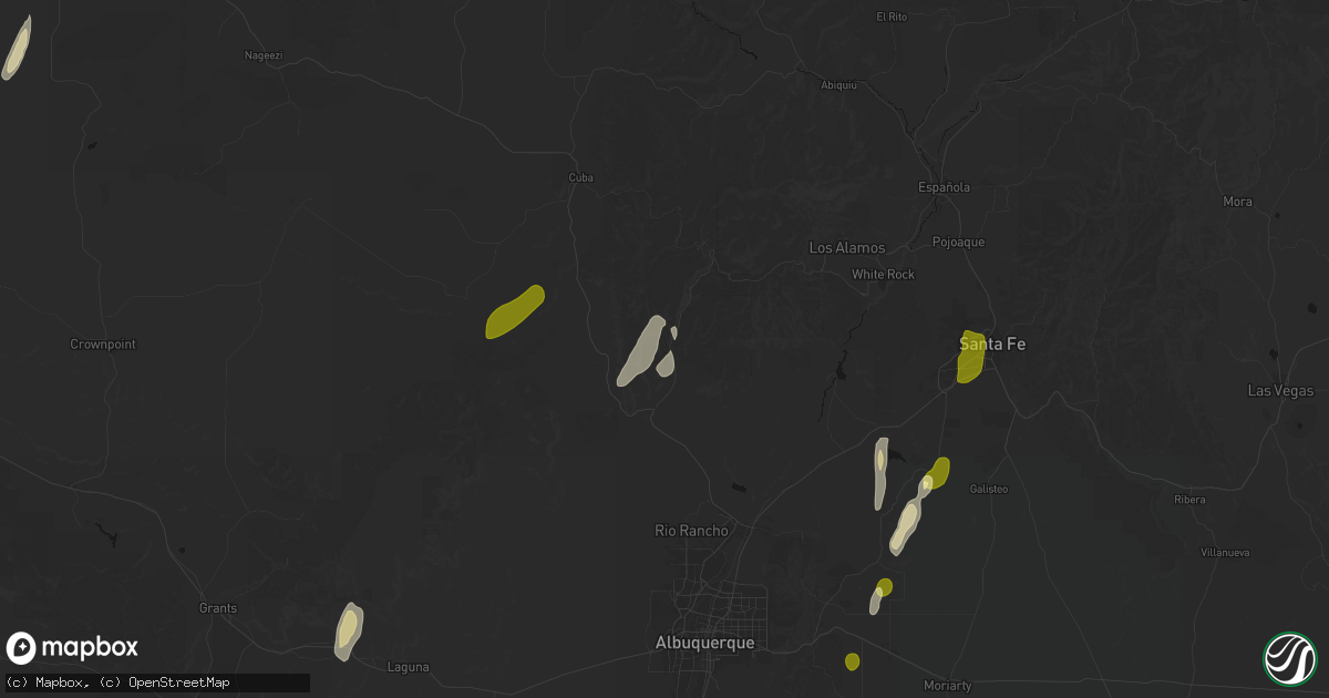 Hail map in Jemez Pueblo, NM on October 24, 2026