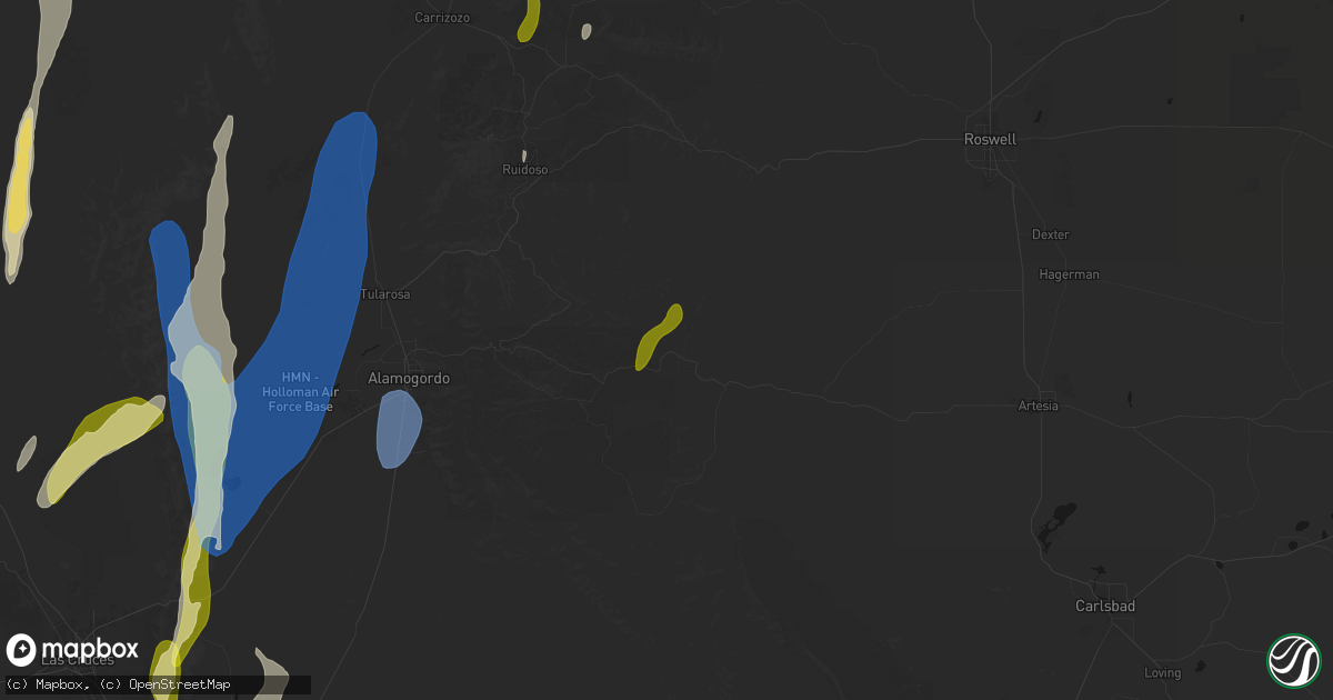 Hail map in Mayhill, NM on October 24, 2026