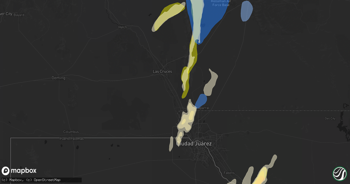 Hail map in Mesquite, NM on October 24, 2026