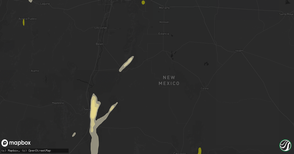 Hail map in Mountainair, NM on October 24, 2026