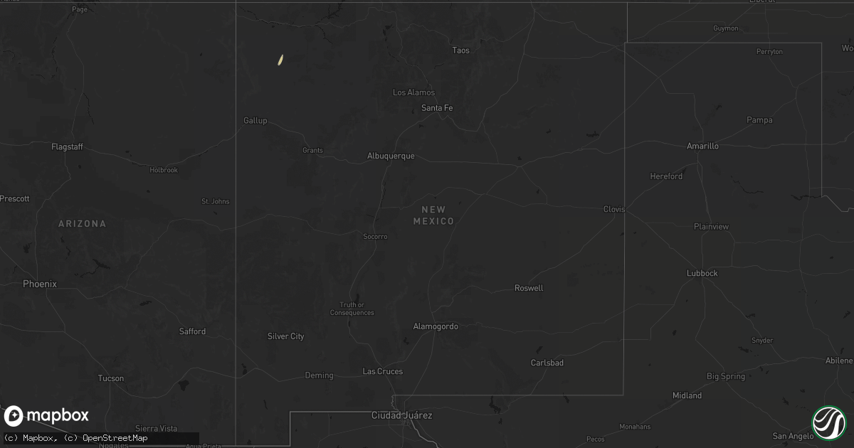Hail map in New Mexico on October 24, 2026