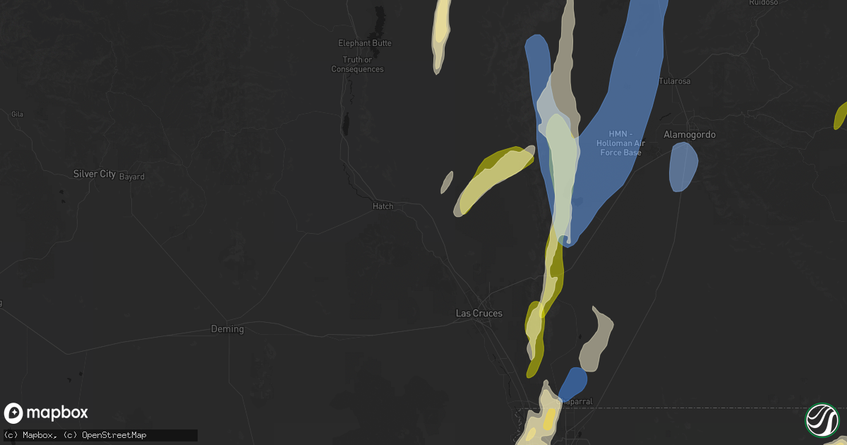 Hail map in Rincon, NM on October 24, 2026