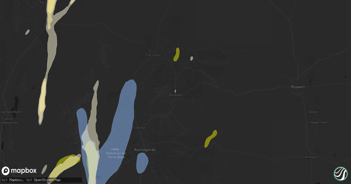 Hail map in Ruidoso, NM on October 24, 2026
