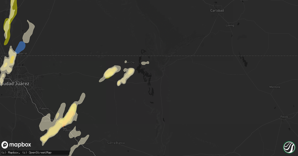 Hail map in Salt Flat, TX on October 24, 2026