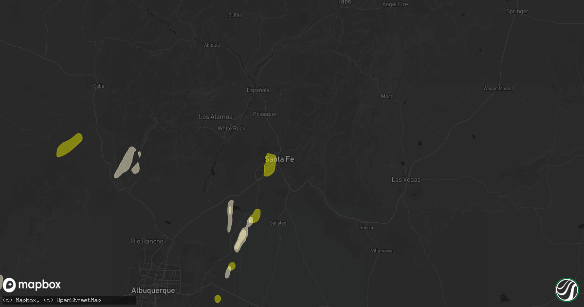 Hail map in Santa Fe, NM on October 24, 2026