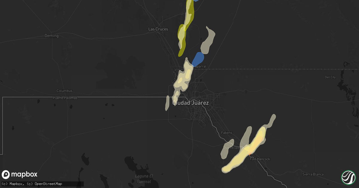 Hail map in Sunland Park, NM on October 24, 2026