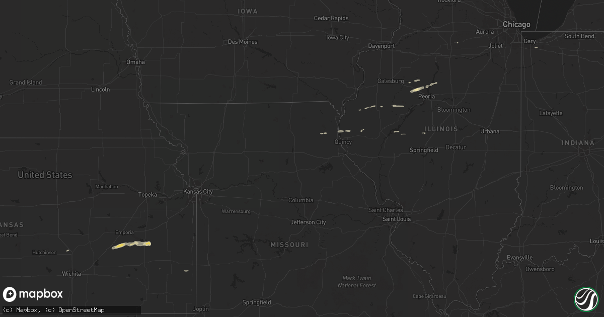 Hail map in Indiana on October 25, 2011