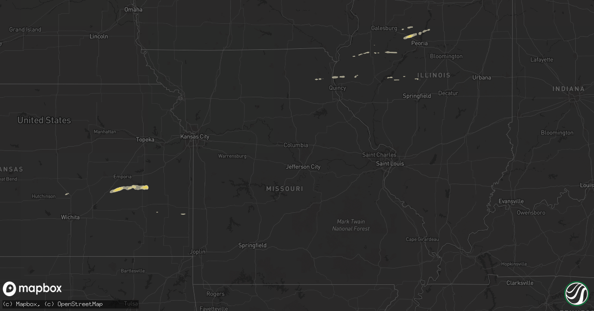 Hail map on October 25, 2011