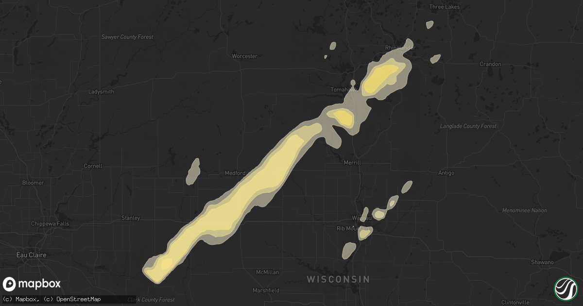 Hail map in Schofield, WI on October 25, 2012