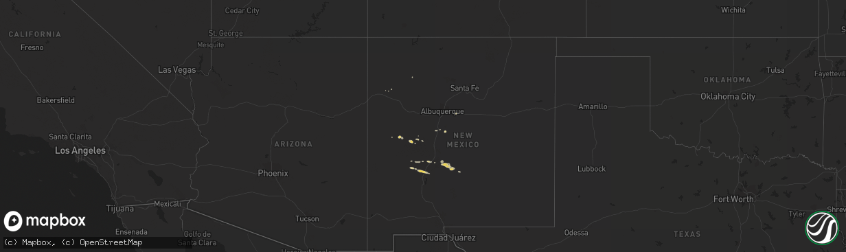 Hail map on October 25, 2013