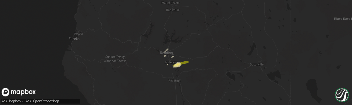 Hail map in Palo Cedro, CA on October 25, 2014