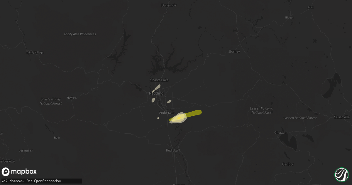 Hail map in Palo Cedro, CA on October 25, 2014