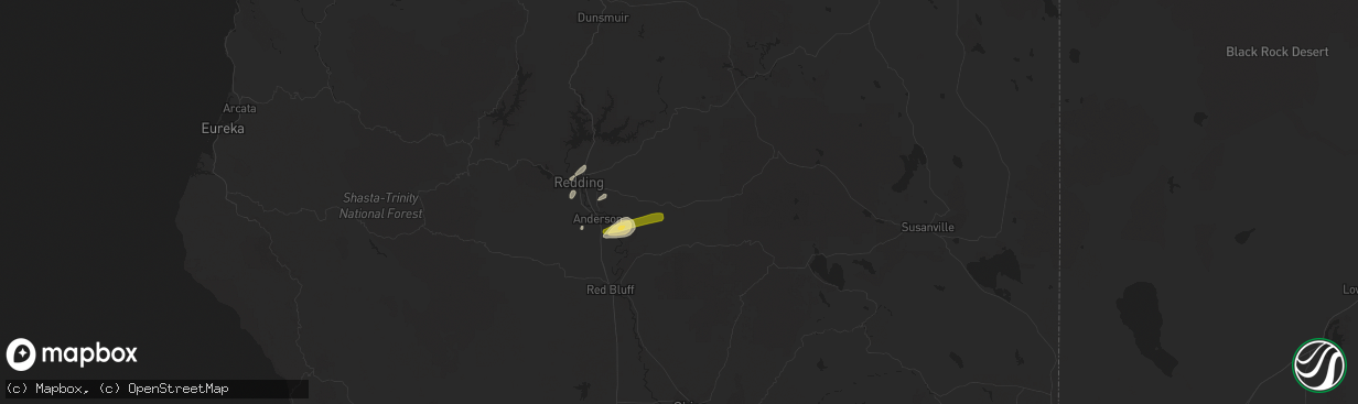 Hail map in Shingletown, CA on October 25, 2014