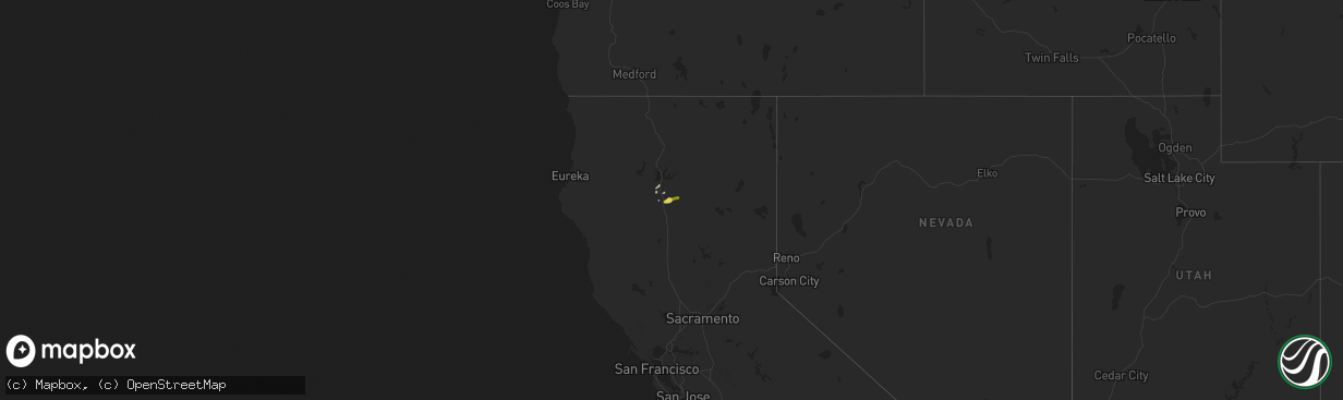 Hail map on October 25, 2014