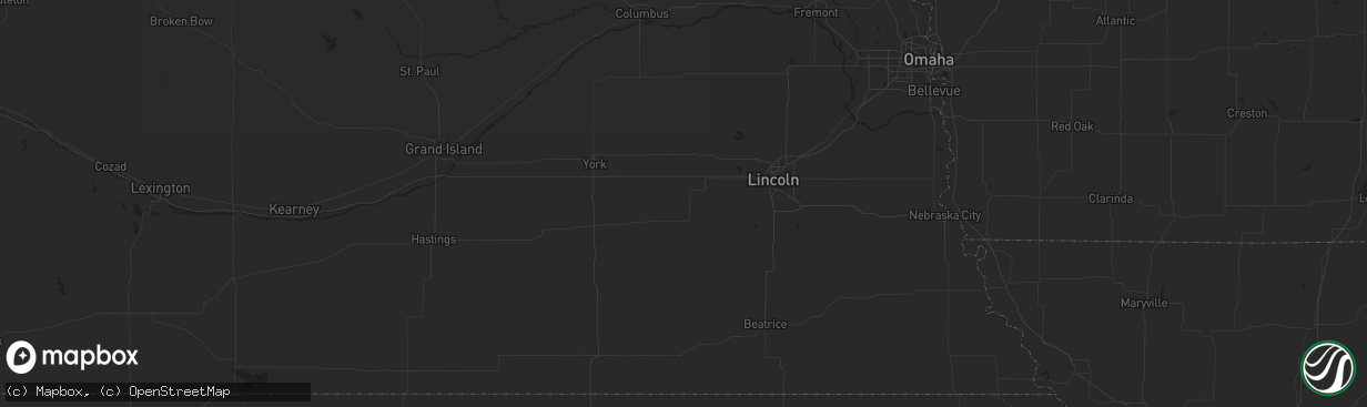 Hail map in Bazine, KS on October 25, 2016