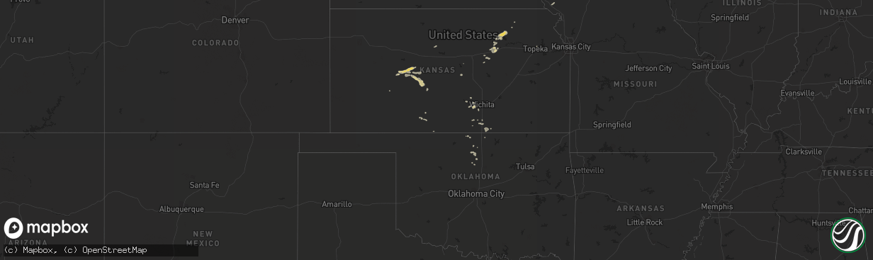 Hail map on October 25, 2016