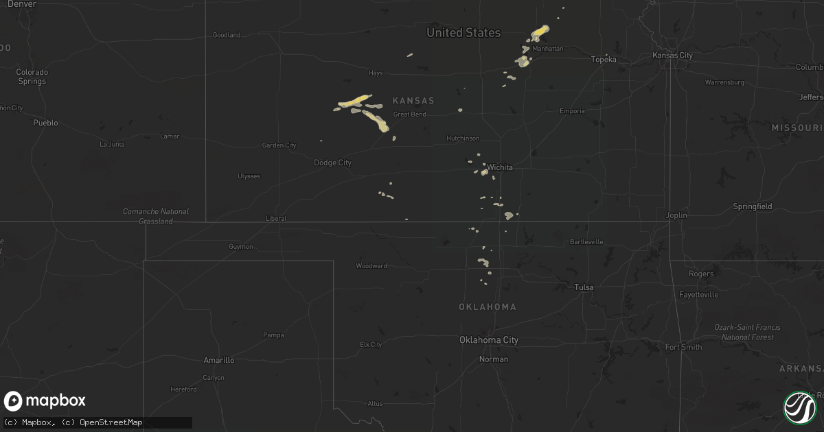 Hail map on October 25, 2016