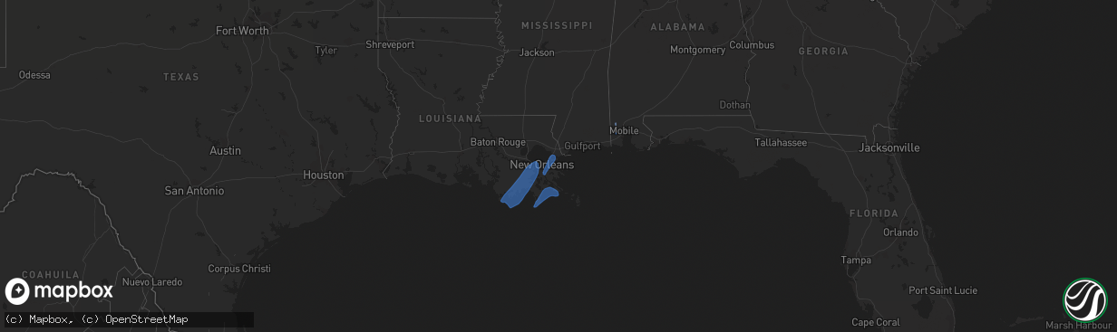 Hail map in Alabama on October 25, 2019