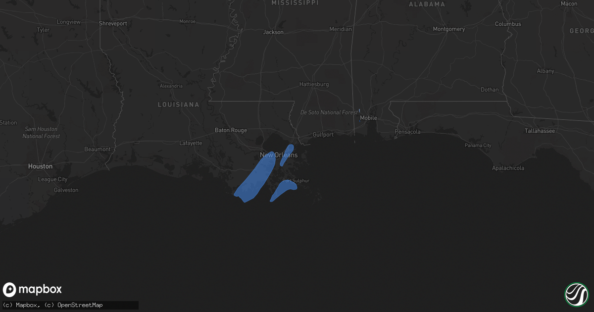 Hail map in Alabama on October 25, 2019