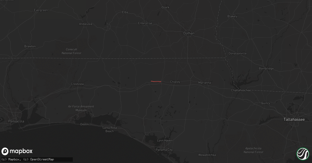 Hail map in Bonifay, FL on October 25, 2022