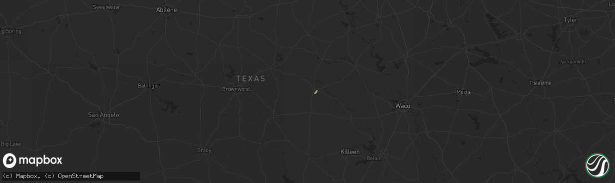 Hail map in Hamilton, TX on October 25, 2023