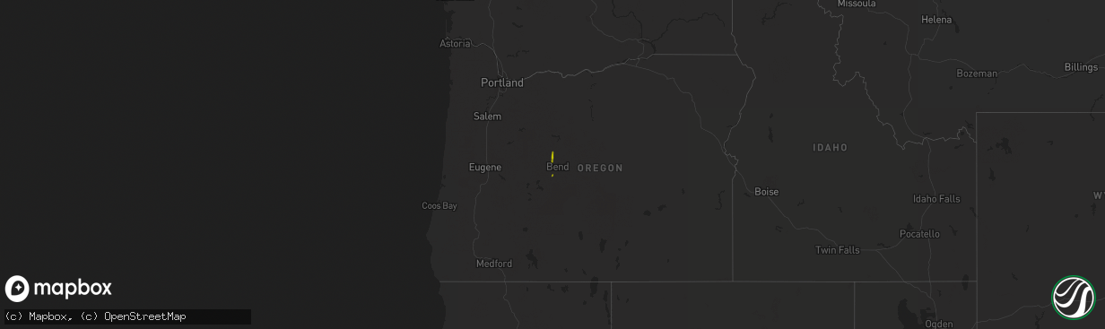 Hail map in Oregon on October 25, 2023