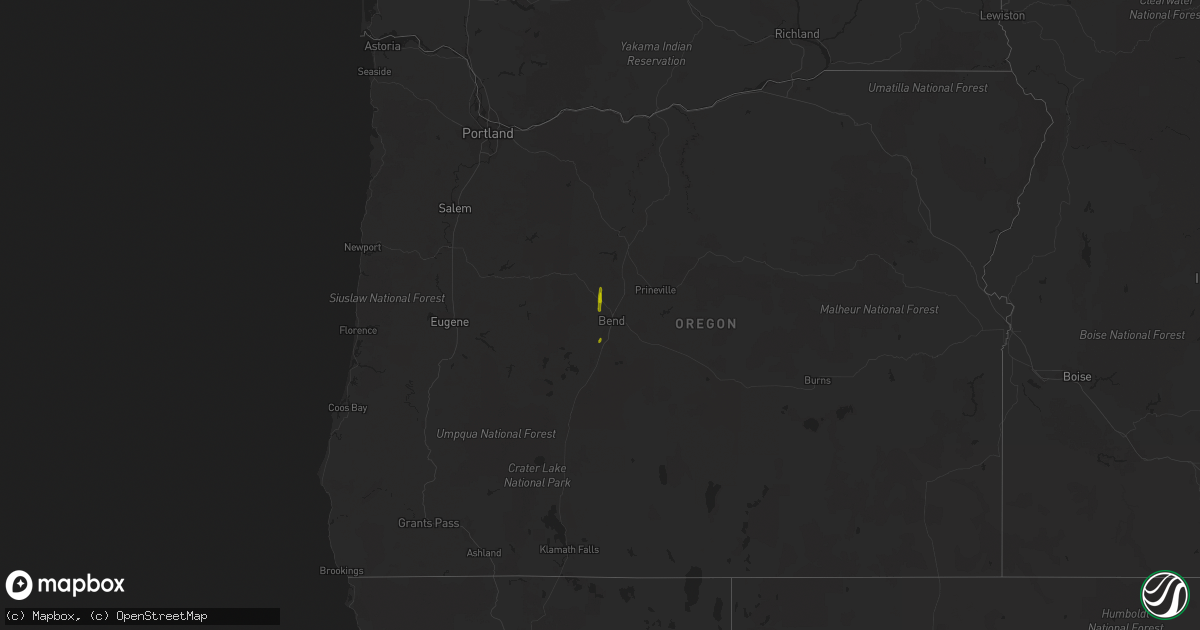 Hail map in Oregon on October 25, 2023