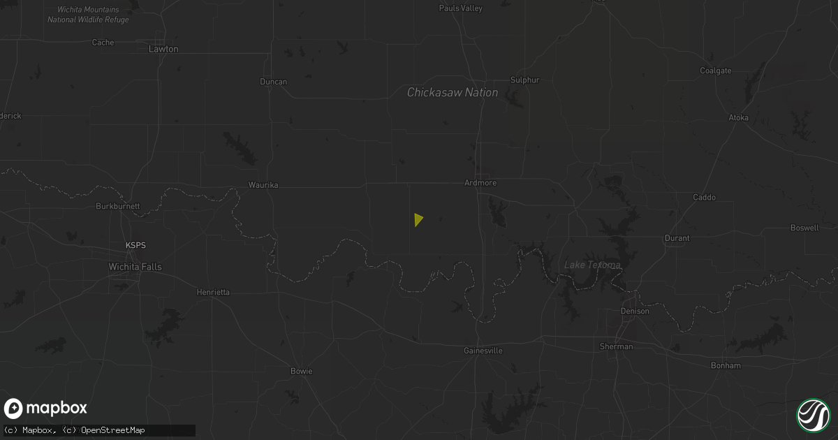 Hail map in Wilson, OK on October 25, 2023