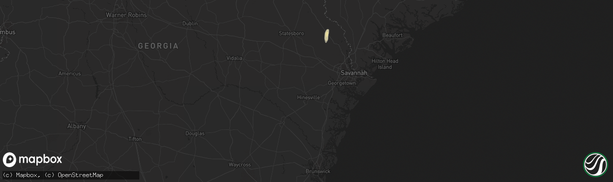 Hail map in Fort Stewart, GA on October 25, 2024