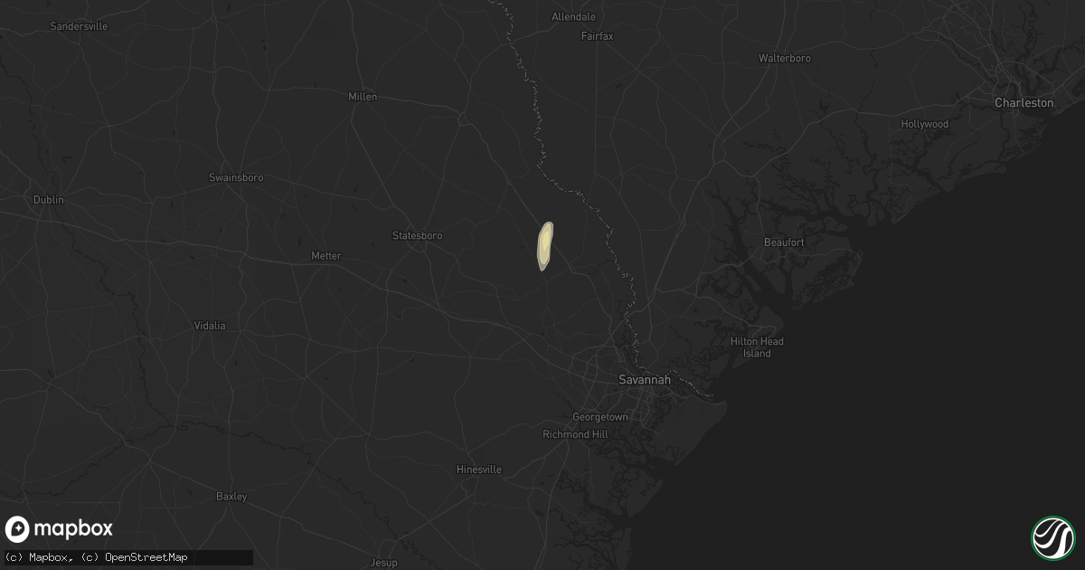 Hail map in Guyton, GA on October 25, 2024