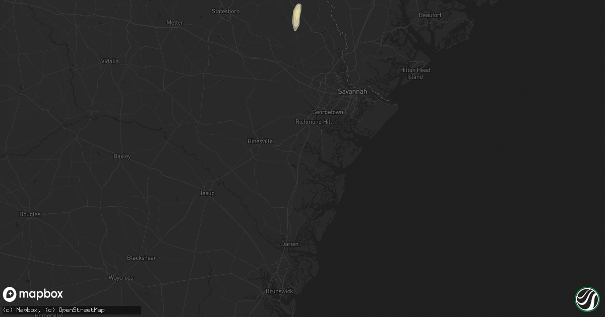 Hail map in Midway, GA on October 25, 2024