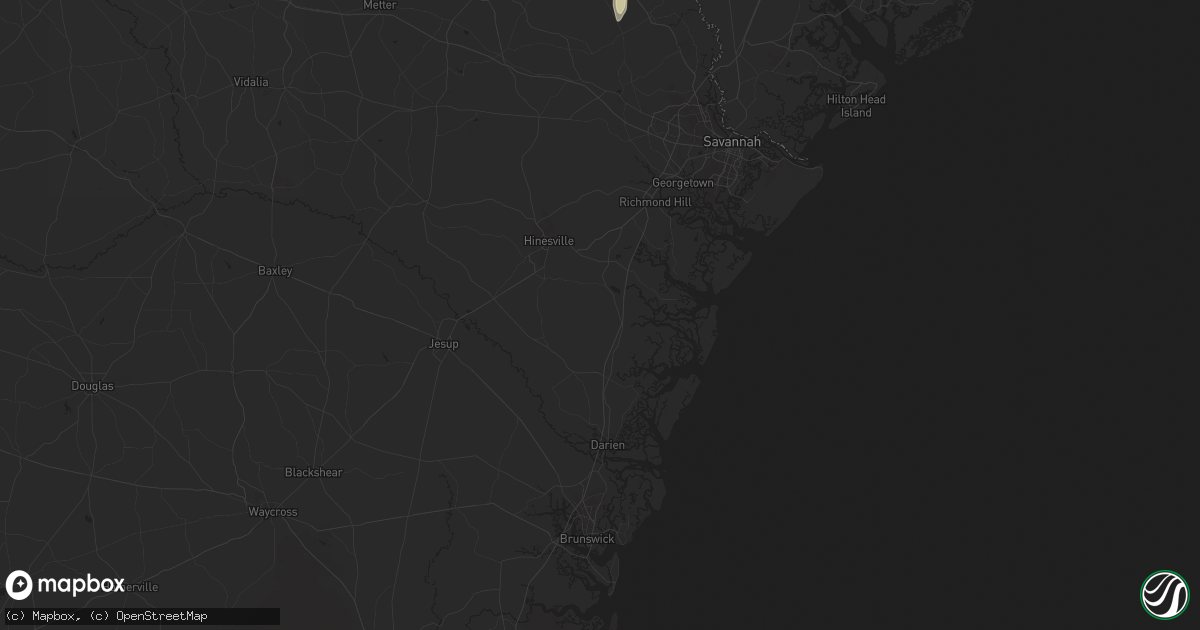 Hail map in Riceboro, GA on October 25, 2024