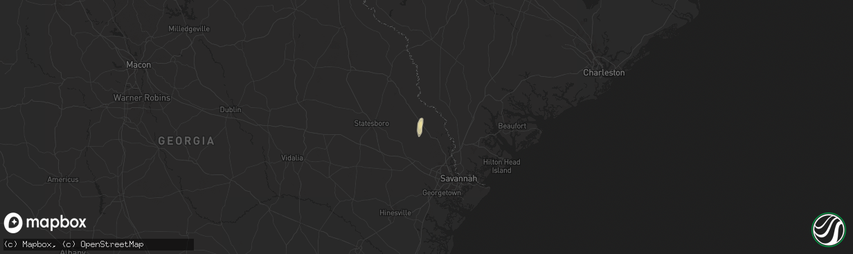 Hail map in Springfield, GA on October 25, 2024