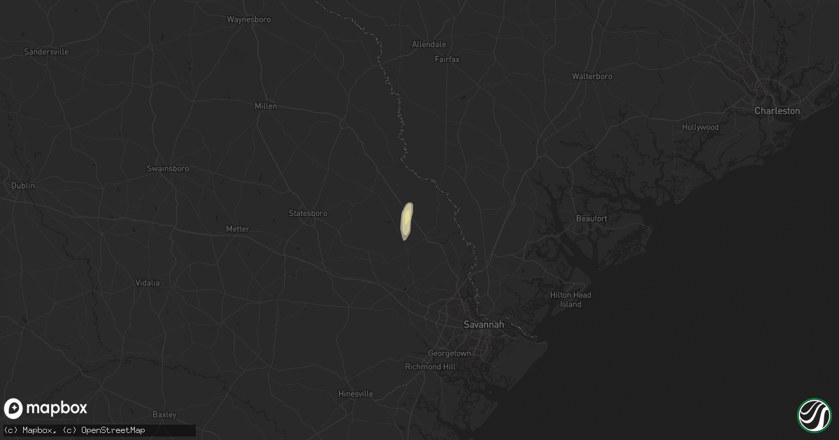 Hail map in Springfield, GA on October 25, 2024