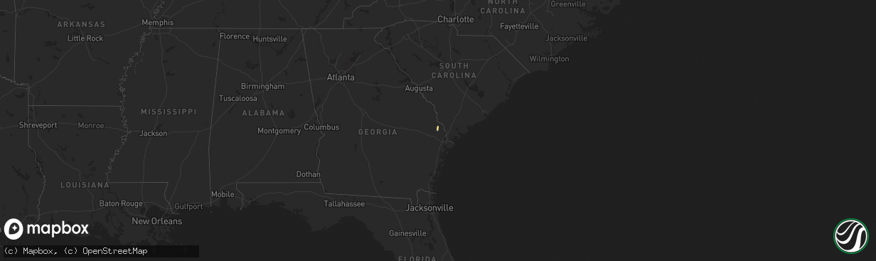 Hail map on October 25, 2024