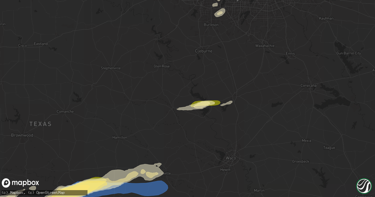 Hail map in Morgan, TX on October 25, 2025